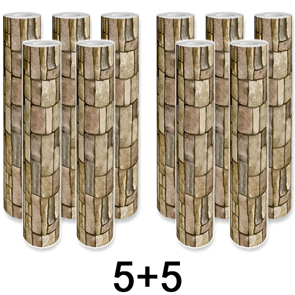 5x 1+1 ΔΩΡΕΑΝ Αυτοκόλλητο 3D Πάνελ Τοίχου με Όψη Τούβλου | WALLCORWRAP
