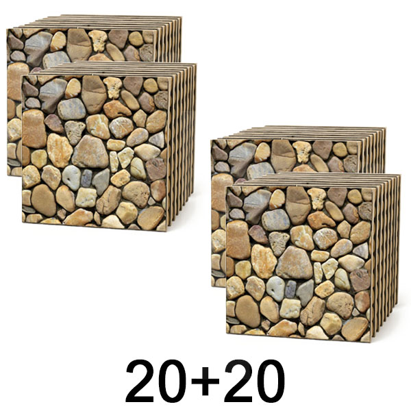 2x 3D πλακάκια τοίχου με εφέ πέτρας – ξεκόλλησε και κόλλησε | STONEBLOCKS 1+1 ΔΩΡΕΑΝ