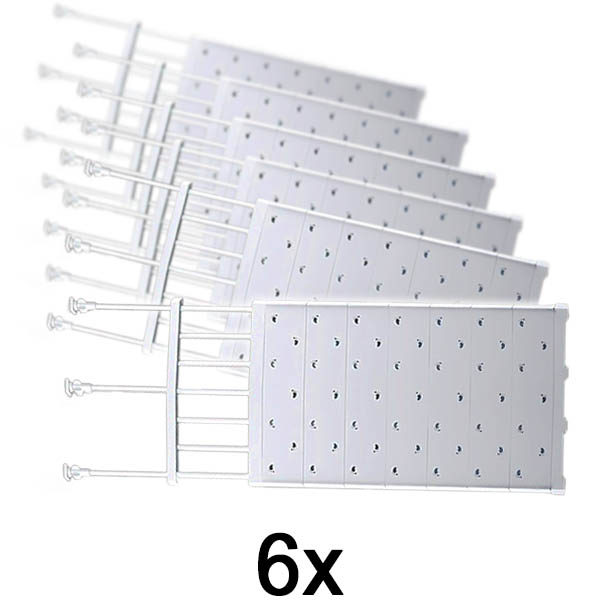 6x Επεκτεινόμενο ράφι με μηχανισμό τάσης (48-80 cm, χωρίς τρύπημα) | SHELFEXPEND