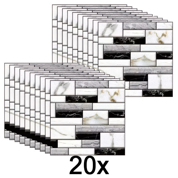 2x 3D αυτοκόλλητα τοίχου με εμφάνιση μαρμάρου (10 τεμάχια) | MARBLEBLOCKS