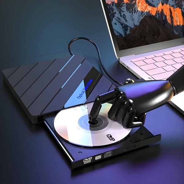 Εξωτερική μονάδα DVD + Διανομέας USB 4 θυρών με συσκευή ανάγνωσης καρτών SD & θύρα USB-C | LAPDISC